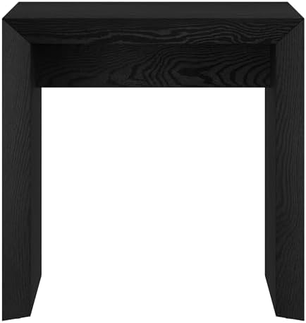 Henn&Hart 22" Wide Rectangular Side Table - Natural Black Finish - Perfect for Home, Living Room, Bedroom, Office & Ente