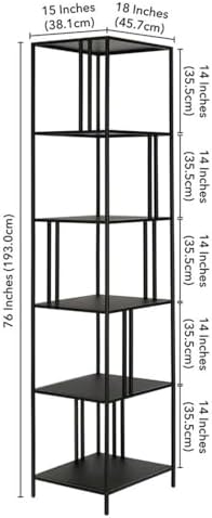 Henn&Hart 18" Wide Rectangular Bookcase | Blackened Bronze | Modern Home Office & Living Room Furniture | Stylish Storag