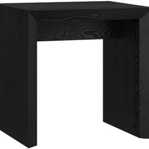 Henn&Hart 22" Wide Rectangular Side Table - Natural Black Finish - Perfect for Home, Living Room, Bedroom, Office & Ente