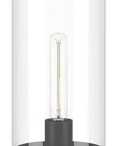 Henn&Hart 13" Tall Uplight Mini Lamp - Black Glass Shade for Home & Office - Modern Living Room, Bedroom, Kitchen Décor