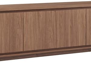 Henn&Hart Presque 68" Wide Walnut TV Stand + Modern Design + Home Theater + Ample Storage + Versatile Style + Ideal for