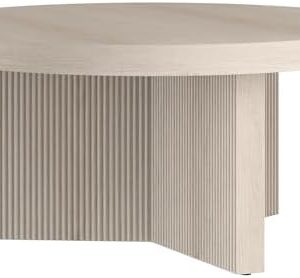Henn&Hart Holm Coffee Table - 32" Wide - Elegant White Design - Modern Living Room Furniture - Stylish & Durable - Ideal