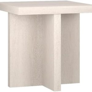 Henn&Hart 22" Alder White MDF Side Table | Stylish Modern Design | Perfect for Living Room | Versatile Functionality | C