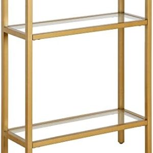 Henn&Hart 22" Wide Brass Rectangular Console Table | Stylish Entryway & Accent Table for Living Room & Hallway | Modern