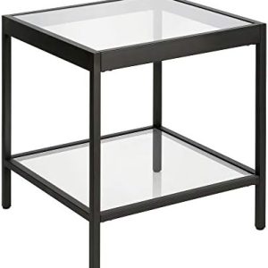 Henn&Hart 20" Wide Square Side Table - Blackened Bronze Finish - Modern Design for Living Room & Bedroom - Versatile & S