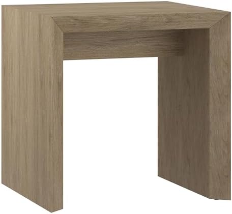 Henn&Hart 22" Wide Rectangular Side Table - Natural Black Finish - Perfect for Home, Living Room, Bedroom, Office & Ente