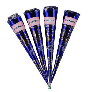 100% Natural Henna Hair Dye Cones | Dark Reddish-Brown | Infused with Kesar Oil | Perfect for All Hair Types | 4 x 25g R